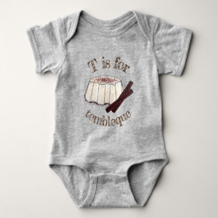 T is for Tembleque Puerto Rican Coconut Pudding Baby Bodysuit