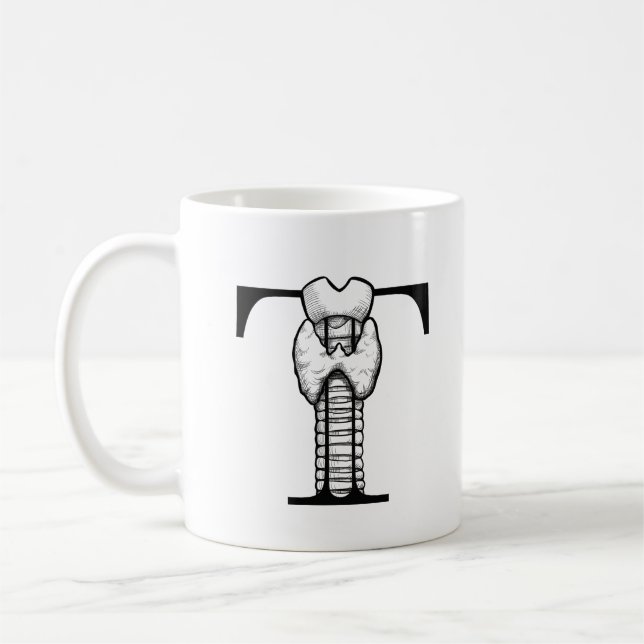 T is for Thyroid (or Trachea) (mug) Coffee Mug (Left)