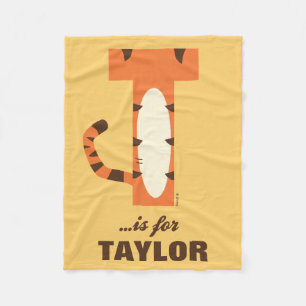T is for Tigger   Add Your Name Fleece Blanket