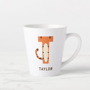T is for Tigger   Add Your Name Latte Mug
