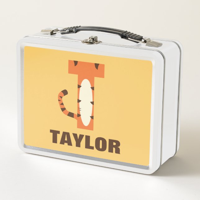 T is for Tigger | Add Your Name Metal Lunch Box (Front)