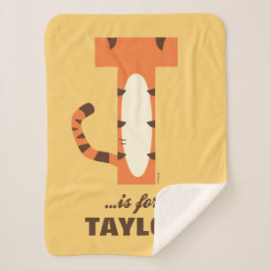 T is for Tigger   Add Your Name Sherpa Blanket