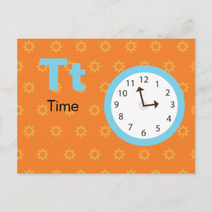 T is for Time - Alphabet Flash Card