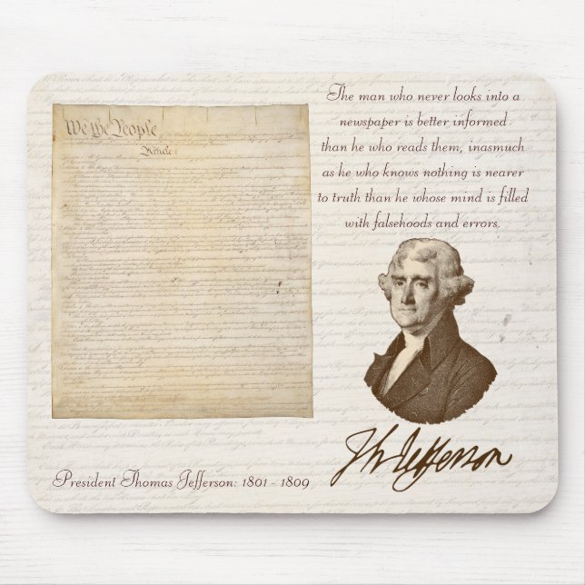 T. Jefferson: Truth & Newspapers - Mousepad (Front)