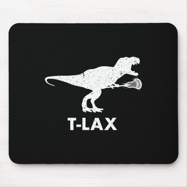 T-lax Dinosaur . Cool Dino Lax Player Lacrosse  Mouse Pad (Front)