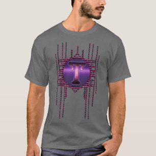 T letter monogram purple retro vintage glamour T-Shirt