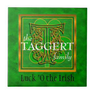 T "Luck of the Irish" Family Custom Monogram Tile