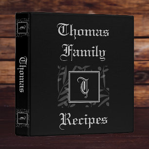 T Monogram Recipe Book Binder