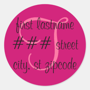 "T" monogram return address label - personalize