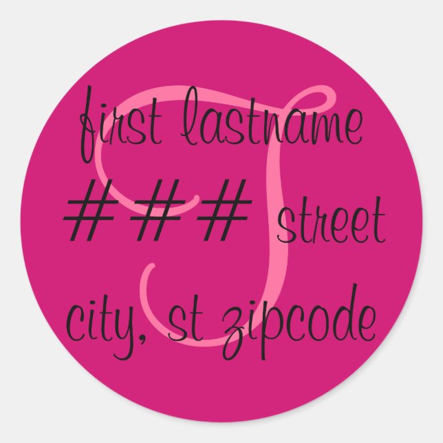 "T" monogram return address label - personalize (Front)