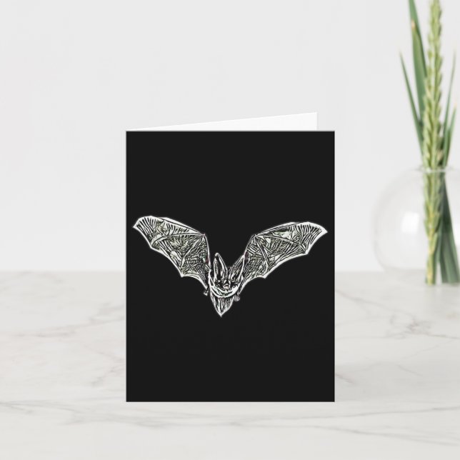 T Night Vampire Halloween Wing Flying Mammals Ts  Card (Front)