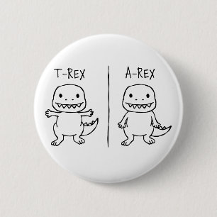 T-Pose T-Rex Sketch 2 Inch Round Button