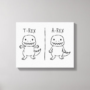 T-Pose T-Rex Sketch Canvas Print