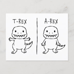 T-Pose T-Rex Sketch Holiday Postcard
