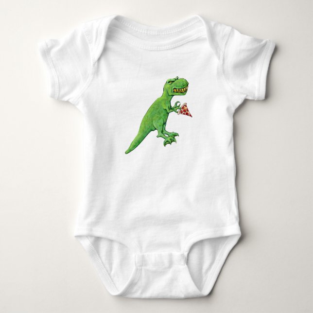 T-Rex and Pizza Baby Bodysuit (Front)