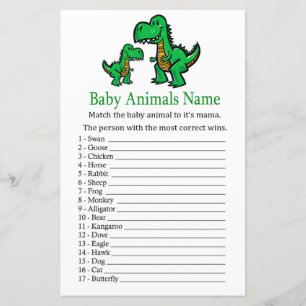 T-rex Baby Animals Name Game