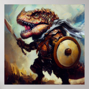 T Rex Barbarian Poster