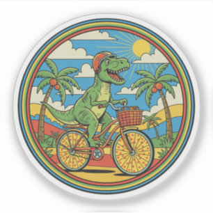 T-Rex Beach Bicycle Ride - Dino Summer Vacation