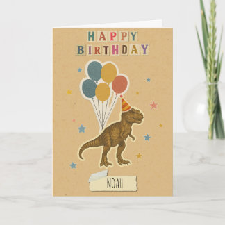 T-Rex Birthday Card – Personalized Name