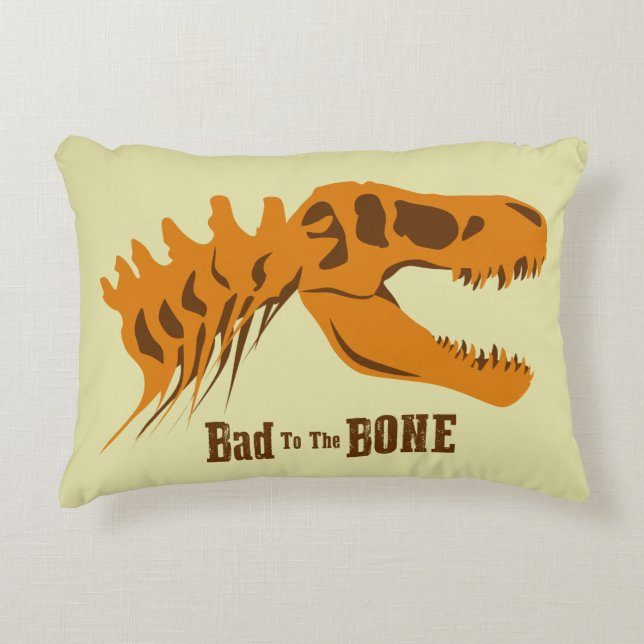 T-Rex Bones Decorative Pillow (Front)