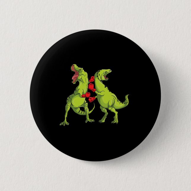 T-rex Boxing  2 Inch Round Button (Front)