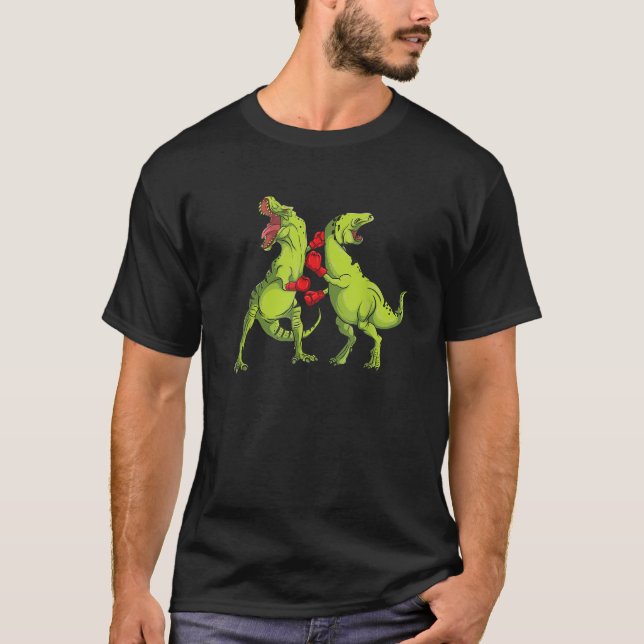 T Rex Boxing Dinosaur T-Shirt (Front)