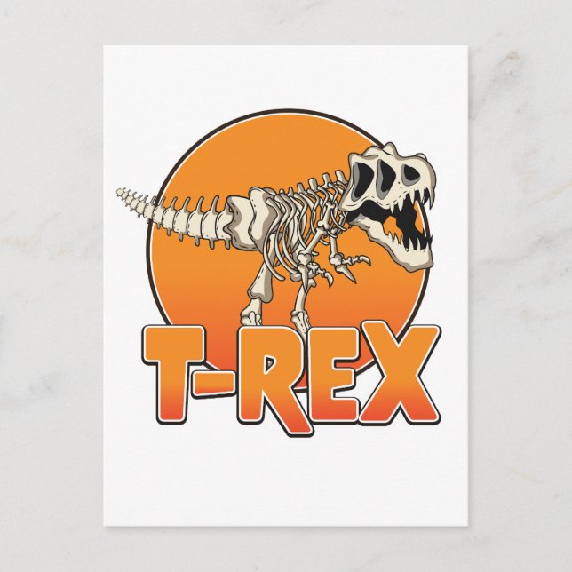 T-REX cartoon logo Announcement Postcard (Front)