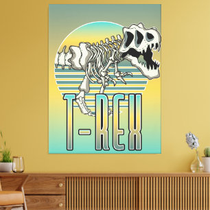 T-REX cartoon logo Canvas Print