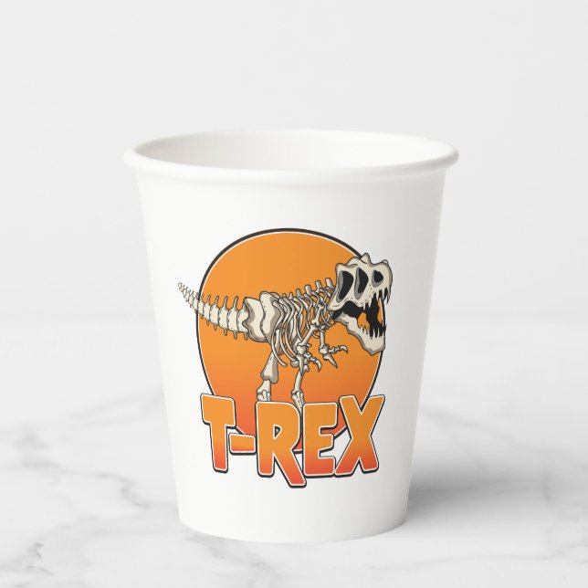 T-REX cartoon logo Paper Cups (Front)