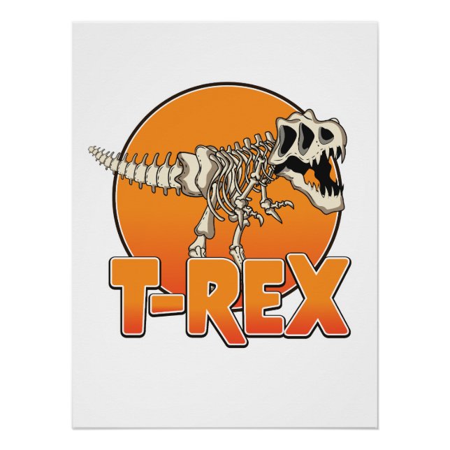 T-REX cartoon logo Poster (Front)