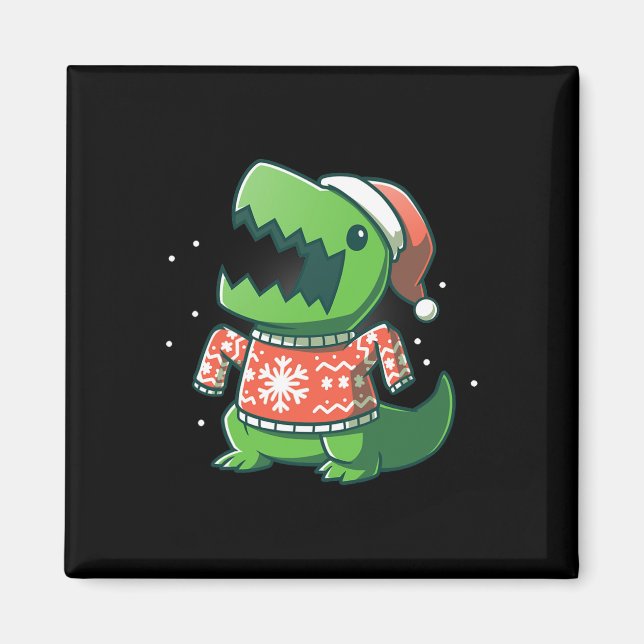 T-Rex Christmas  Fun Dinosaur Ugly saurus  Magnet (Front)