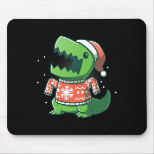 T-rex Christmas Fun Dinosaur Ugly Saurus Mouse Pad