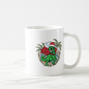 T-rex Christmas In July Tropical Beach Summer Vaca Coffee Mug