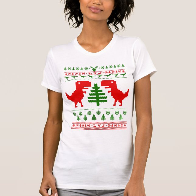 T rex christmas ugly sweater (Front)