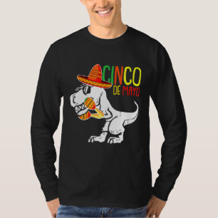 T Rex Cinco De Mayo Cute Sombrero Dino Saur Mexica T-Shirt