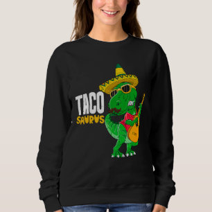 T Rex Cinco De Mayo Dinosaur Tacosaurus Guitar Som Sweatshirt