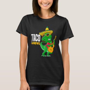 T Rex Cinco De Mayo Dinosaur Tacosaurus Guitar Som T-Shirt