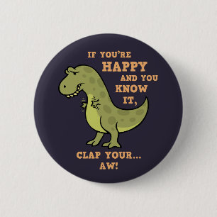 T-Rex Clap II 2 Inch Round Button