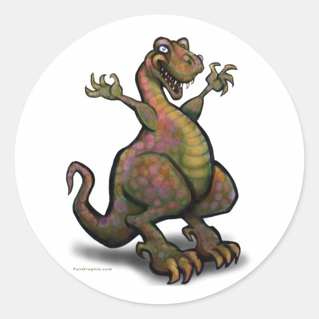 T-Rex Classic Round Sticker (Front)
