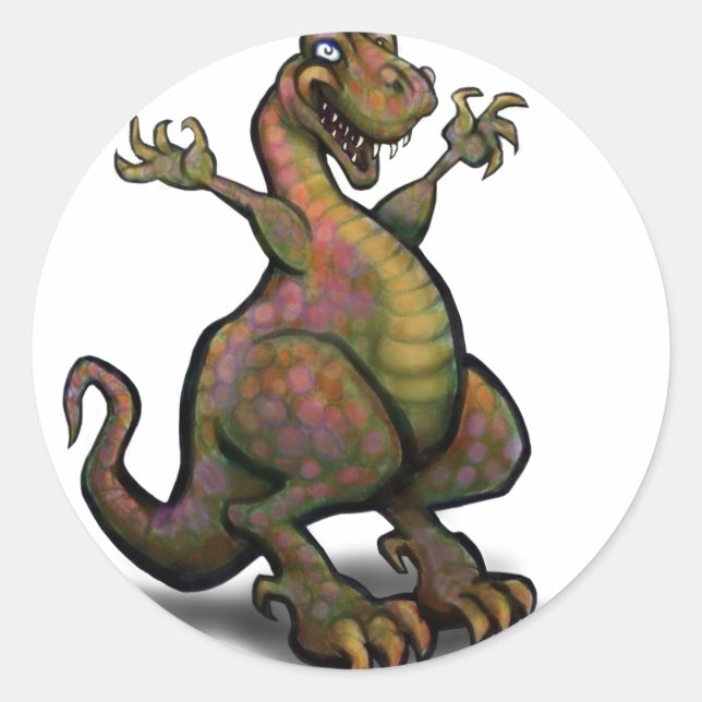 T-Rex Classic Round Sticker (Front)