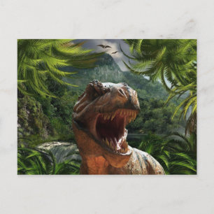 T-Rex Dans La Jungle Carte Postale Dinosaur