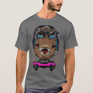 T Rex Dino Computer Video Game Lover Streaming Ga T-Shirt