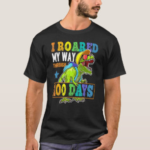 T Rex Dinosaur 100 Days Of School Boys Kids 100th  T-Shirt