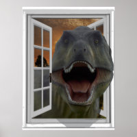 T-Rex Dinosaur 3D Picture Effect Fake Window