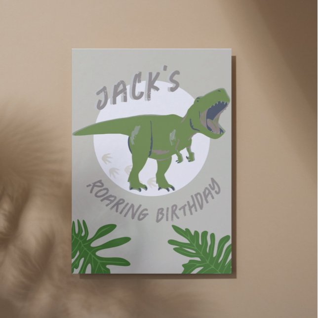 T-Rex Dinosaur Adventure Birthday Party Invitation (Dinosaur Kids Birthday Party Invitation Template)