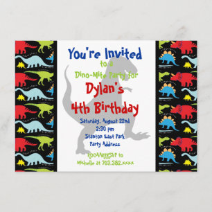 T Rex Dinosaur Anniversaire Fête Invitations Perso