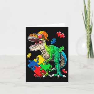 T Rex Dinosaur Autism Awareness Puzzle Piece Gift Card