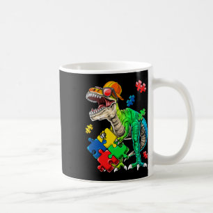 T Rex Dinosaur Autism Awareness Puzzle Piece Gift  Coffee Mug
