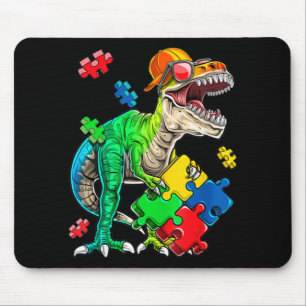 T Rex Dinosaur Autism Awareness Puzzle Piece Gifts Mouse Pad