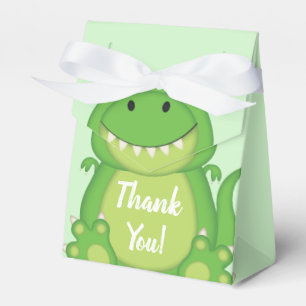 T-Rex Dinosaur Baby Shower Green Favor Box